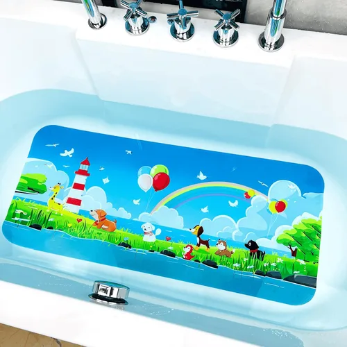 Miniatura 15 de Bonita alfombra de baño antideslizante de dibujos animados para bañera, tapete antideslizante para bañera para niños, tapete de ducha antideslizante