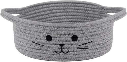 Miniatura 25 de Canasta de almacenamiento tejida con cuerda de algodón, tamaño grande, organizador para cuarto de servicio, juguetes, mantas, ropa, toallas, Gris