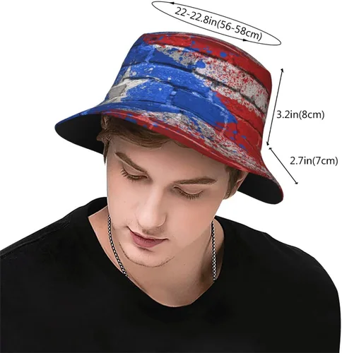 Miniatura 3 de Sombrero de pescador de Puerto Rico para el sol, sombrero de playa, divertido gorro de pescador, para exteriores, para hombres y mujeres, talla única