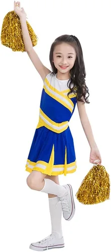 Miniatura 4 de Disfraz de uniforme de animadora de 2 piezas para niñas pequeñas, disfraz completo para cosplay