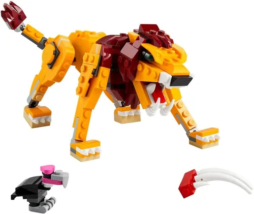 Miniatura 8 de LEGO Creator 3 en 1 León Salvaje 31112 Kit de Construcción de Juguete 3 en 1 con Juguetes de Animales para Niños, Nuevo 2021 (224 Piezas)