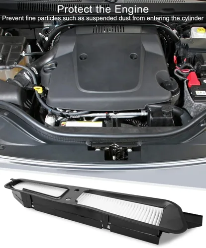 Miniatura 3 de 82208300 Kit de filtro de aire de cabina con carcasa de repuesto 82208300K apto para Jeep Grand Cherokee 1999-2010 Filtrando eficazmente el polvo