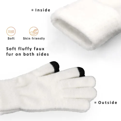 Miniatura 3 de Cierto Guantes de invierno para mujer para clima frío guantes de punto cálidos para pantalla táctil para mujer Guantes térmicos para exteriores