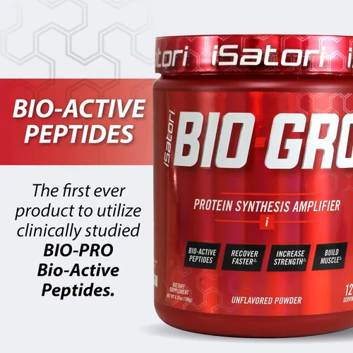 Miniatura 6 de iSatori BIO-GRO Amplificador de síntesis de proteínas, para recuperación muscular y crecimiento, suplemento de calostro y preentrenamiento mejorado