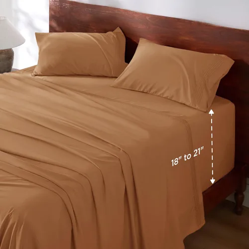 Miniatura 2 de Bedsure Juego de Sábanas King de Bolsillo Profundo - Se Adapta a Colchones de Hasta 21 Pulgadas de Grosor - 4 Piezas Sábanas de Cama GentleSoft