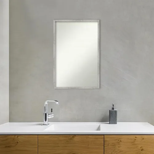 Miniatura 1120 de Amanti Art Espejo de baño blanco para sobre el fregadero, 32 x 45 pulgadas, espejo de tocador rectangular blanco esbelto, marco de madera moderno