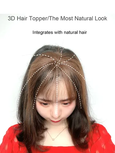 Miniatura 4 de Extensiones de cabello 100% humano 3D para mujer, extensiones de cabello con flecos, 4.7 pulgadas de largo, BHA335 (LB marrón claro)