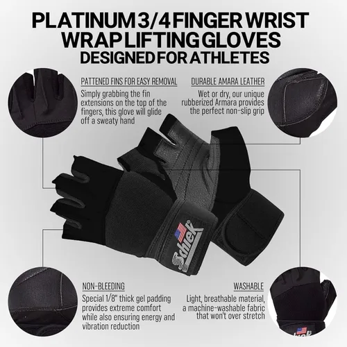 Miniatura 3 de Guantes de elevación Schiek 540 Platinum - ¡Garantía de un año!