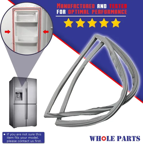 Miniatura 5 de Sello de puerta de refrigerador gris Whole Parts mejorado (tira magnética en el interior) – Parte # W10571967 – Compatible con modelos seleccionados