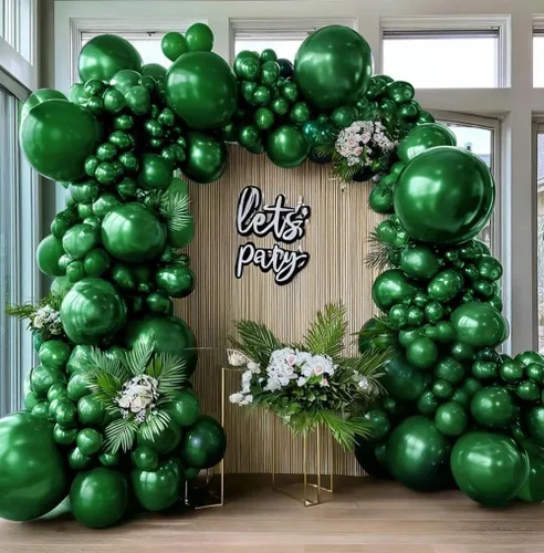 Miniatura 10 de Guirnalda de globos pastel de doble relleno, color rosa, morado, verde, arco de globos colorido, kit de látex metálico dorado para sirena, baby