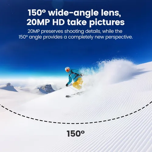 Miniatura 7 de Cámara de vlogging 4K 30FPS, cámara POV de 64 GB con impermeable de 33 pies, cámara de acción pequeña de 20 MP estabilización de 6 ejes, cámara