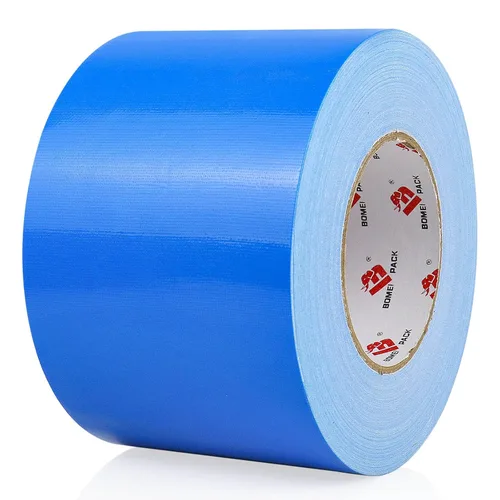 BOMEI PACK Cinta de Conducto Azul de 4 Pulgadas, Rollo Ancho, Cinta Adhesiva de 9 Mil de Alta Resistencia Colorida, 4 Pulgadas x 109.7 Metros,