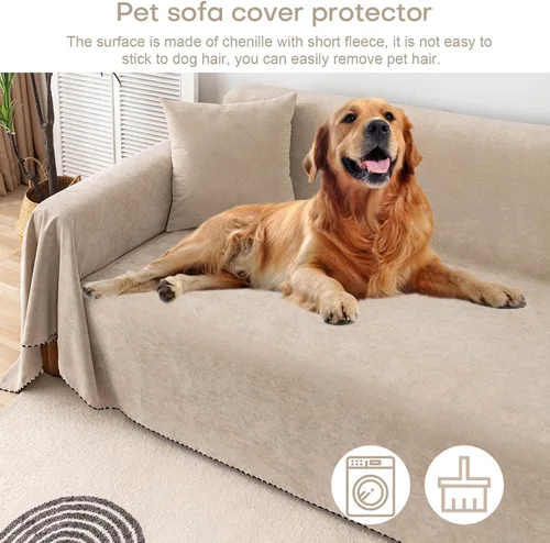 Miniatura 3 de Foreate Fundas impermeables para sofá para mascotas, fundas lavables para sofá seccional para 3 cojines - Protector para sofá a prueba de arañazos