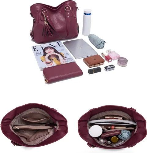 Miniatura 5 de Juego de carteras y carteras para mujer, bolso grande con cartera, 3