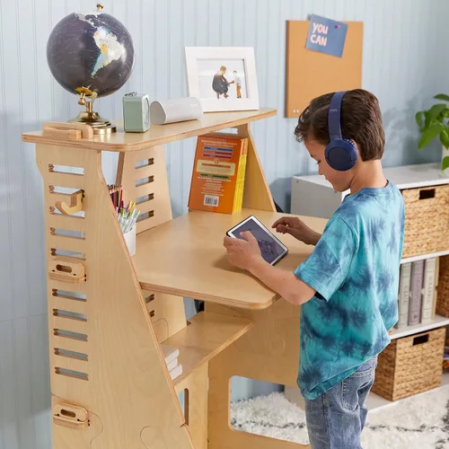 Miniatura 2 de ECR4Kids Grows with Me - Escritorio para sentarse o de pie, muebles para niños, natural