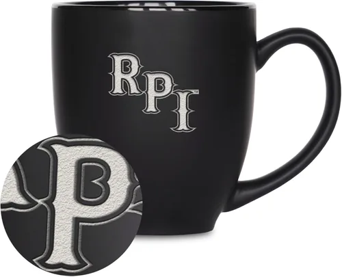 Miniatura 70 de Rico Industries - Taza de cerámica mate negra con grabado láser estándar de 15oz para NCAA (escuelas T & U) - Para bebidas calientes o frías