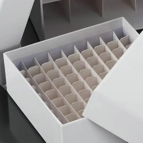 Miniatura 3 de Caja de cartón para congelador, color blanco/81, revestimiento resistente al agua y al hielo, para almacenar crioviales de 0.07 a 0.0 onzas líquidas