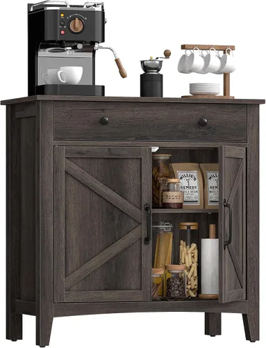 Miniatura 21 de VASAGLE Colección LIRY - Armario de bufé, armario de barra de café con cajón, estante ajustable, aparador de almacenamiento con orificio