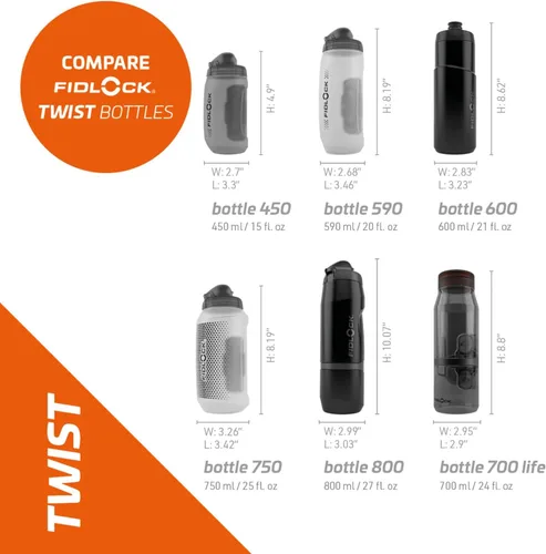 Miniatura 2 de FIDLOCK Fidguard Bottle Resistente al olor, hidratación fácil de apretar con válvula de flujo rápido 21 onzas Humo + lila