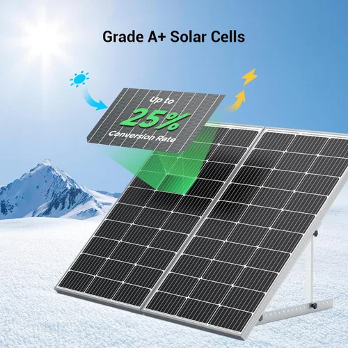 Miniatura 3 de HQST Panel solar monocristalino de 100 vatios y 12 V con conectores solares, módulo de alta eficiencia de energía fotovoltaica para carga