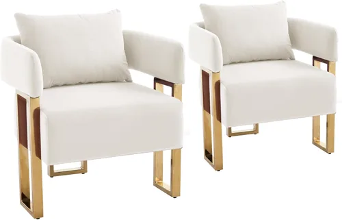 Miniatura 23 de YISHENG Silla decorativa con respaldo ajustable de 6 ángulos (90° –180°), silla de sala de estar de tela de felpilla, silla de salón tapizada, silla
