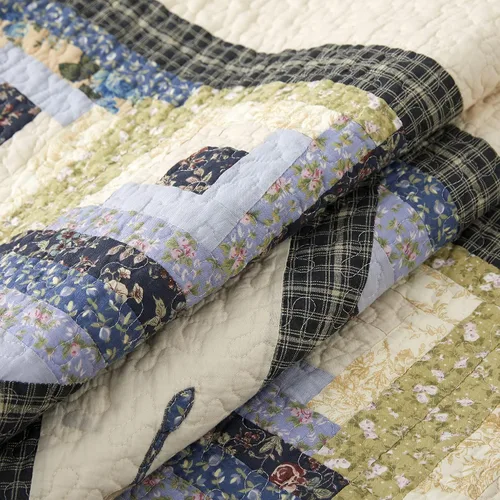 Miniatura 5 de L'IRISDOM Juego de ropa de cama Queen 100% algodón, colcha de retazos bohemios, colcha acolchada para todas las estaciones