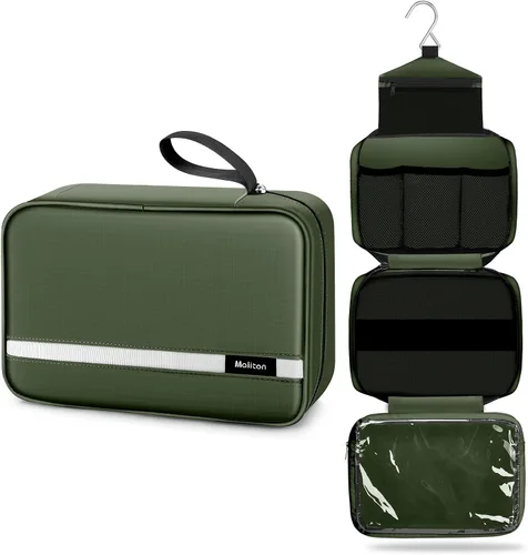 Bolsa de aseo Maliton para hombres y mujeres Bolsa de aseo de viaje Bolsa de aseo colgante Organizador de higiene con 4 compartimentos Bolsa de
