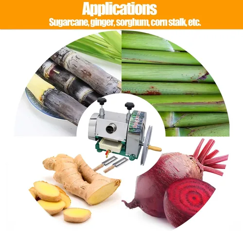 Miniatura 7 de TECHTONGDA Máquina manual de jugo de caña de azúcar, exprimidor de prensa de caña de azúcar de acero inoxidable, extractor comercial de prensa