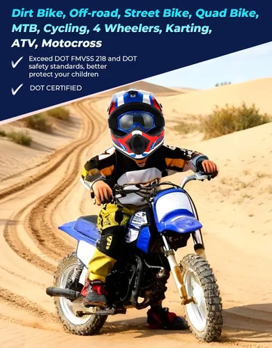 Miniatura 2 de SLMOTO - Casco de motocicleta para niños, aprobado DOT, casco de motocross para niños y jóvenes, todoterreno, casco de bicicleta de tierra, casco
