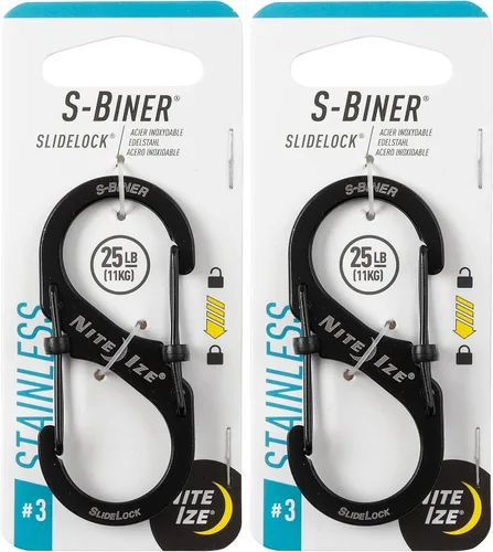Miniatura 10 de Nite Ize Mosquetón doble S-Biner SlideLock tamaño 3, con cierre, Acero inoxidable