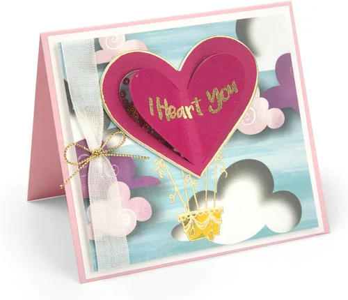 Miniatura 2 de Sizzix Framelits Troquel con sellos I Heart You, multicolor