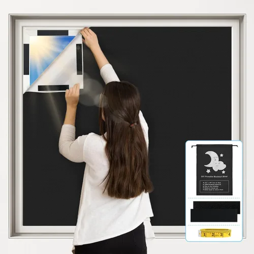 Miniatura 8 de Vanten 2025 Cortinas opacas mejoradas, cortinas de 118" x 57", material 100% opaco con cintas adhesivas, cubierta de ventana para cuarto de bebé