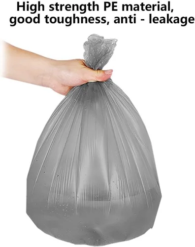Miniatura 4 de 5 rollos de bolsas de basura pequeñas, bolsas de basura de cocina desechables de 4 galones de material fuerte y delgado, bolsas de basura de Plata