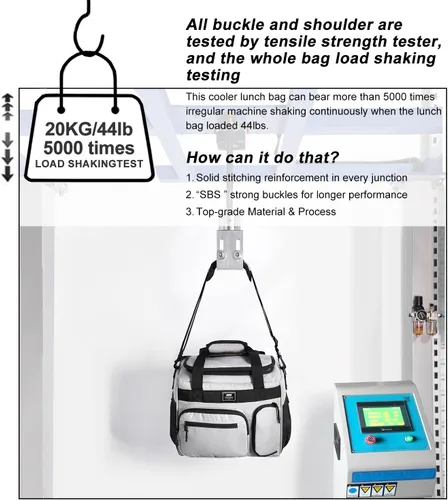 Miniatura 3 de MIER Lonchera térmica a prueba de fugas para adultos, hombres y mujeres, bolsa enfriadora de 30 latas con tapa superior abatible, 18 litros, Gris
