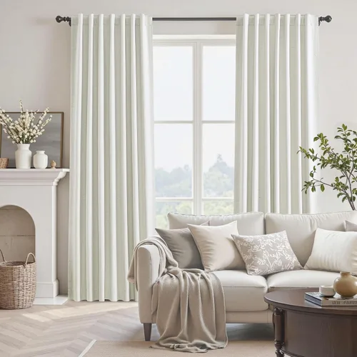 Miniatura 7 de UHITECH Cortinas opacas de 35 pulgadas de largo para sala de estar, 2 paneles, cortina opaca corta para cocina para ventanas pequeñas, cortinas