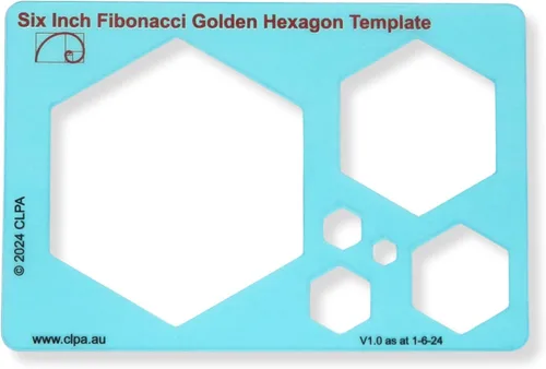 Miniatura 16 de Plantilla de plantilla de estrella de 6 pulgadas - Herramienta de proporción dorada para dibujar - Plantilla Fibonacci - Plantilla geométrica