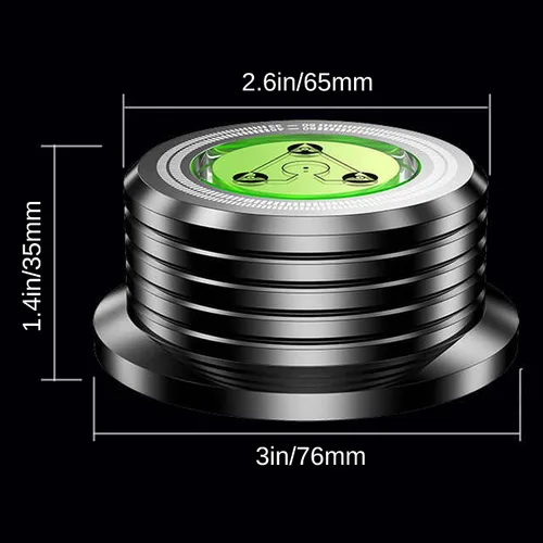 Miniatura 3 de Estabilizador de peso de récord, aluminio 60Hz LP peso 9.5oz Estabilizador de disco Nivel 45RPM Estroboscópico Disco de grabación 3 en 1, abrazadera