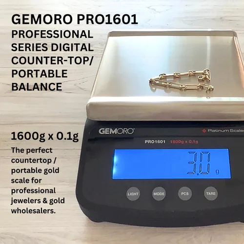 Miniatura 2 de GemOro Platinum PRO1601 Báscula portátil duradera y precisa para encimera Herramienta de precisión digital con lectura profesional experta