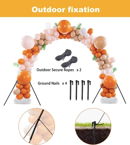 Miniatura 2 de Kit de arco de globos con base, soporte de arco de globos ajustable de 9 pies de altura y 10 pies de ancho, marco de arco de globos, soporte