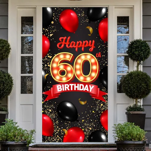 Miniatura 10 de Cartel de feliz cumpleaños número 15 rojo y negro, globos de fondo para decoración temática para niñas y mujeres, princesas de 15 años, suministros