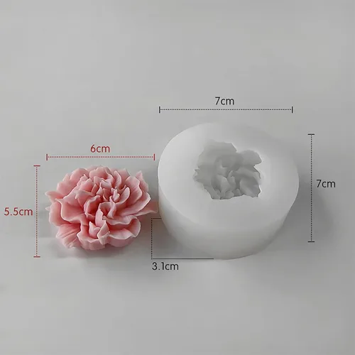 Miniatura 6 de Moldes de flores de resina de peonía de flores, moldes de silicona de fundición de resina para decoración del hogar y fabricación de velas, molde
