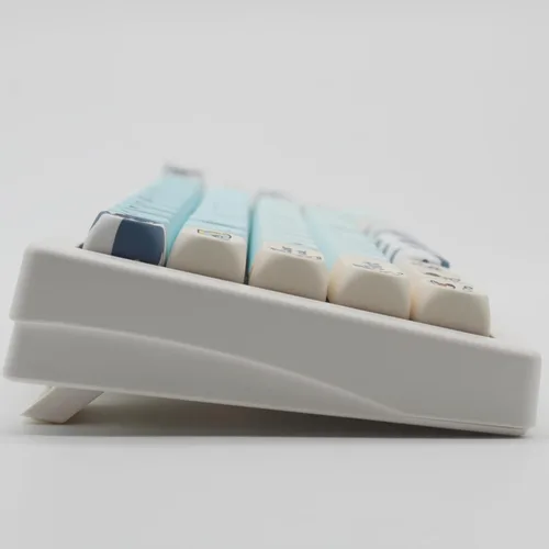 Miniatura 6 de MOA - Teclas de perfil con diseño de vaca PBT, 142 teclas para teclado mecánico, juego de teclas de tamaño completo (vaca azul)