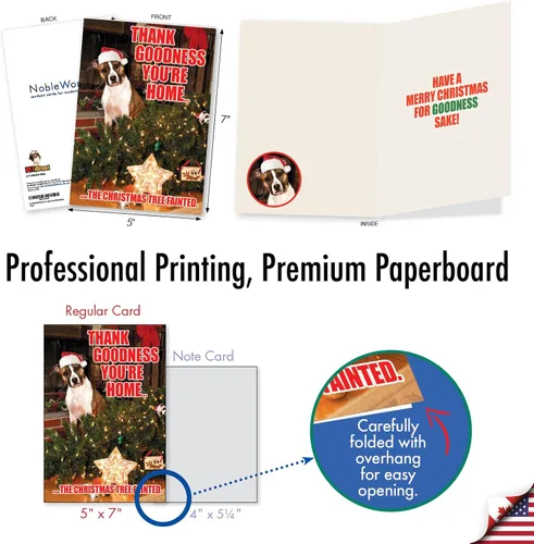 Miniatura 3 de NobleWorks Paquete a granel de 36 tarjetas de felicitación divertidas de Navidad con sobres, tarjetas divertidas en caja para perros y mujeres
