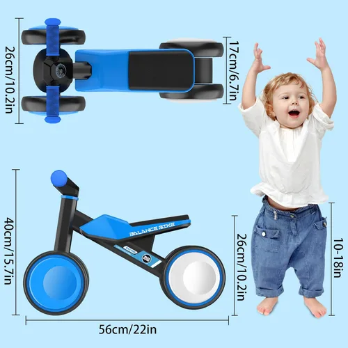Miniatura 2 de ESPRAY - Bicicleta de equilibrio para bebés con iluminación colorida, para niños de 1 año, primera bicicleta para niños de 12 a 24 meses con asiento