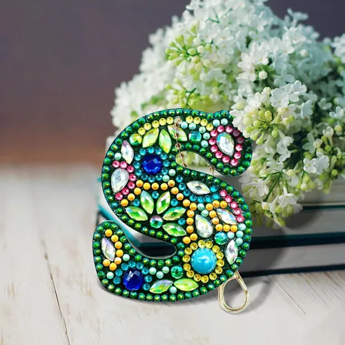 Miniatura 4 de YOYA Llaveros de Pintura de Diamantes de Doble Cara 5D Letras Kit de Llaveros de Pintura de Diamantes DIY Taladro Completo Llaveros de Arte