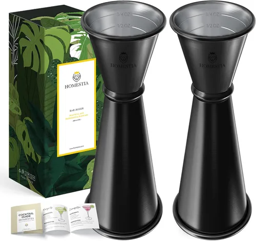 Miniatura 14 de Homestia 2 piezas de doble jigger y jigger de cóctel de acero inoxidable de 1 oz 2 onzas, herramientas de medición de alchohol, jigger japonés