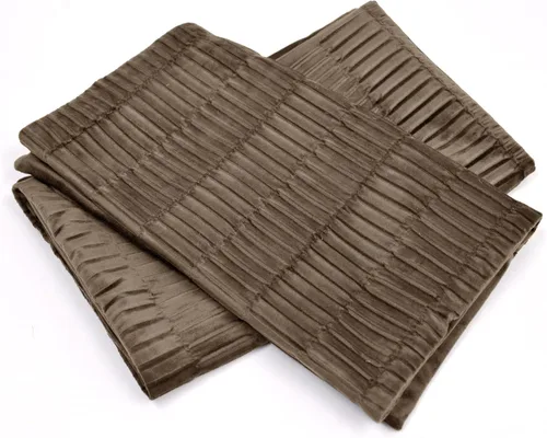 Miniatura 6 de Juego de 2 fundas de almohada decorativas de terciopelo a rayas plisadas de 14 x 26 pulgadas, funda de cojín rectangular suave y elegante para sofá