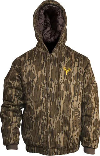 Miniatura 16 de HOT SHOT Chaqueta de caza de camuflaje de sarga aislada para hombre, camuflaje con carcasa de algodón, para clima frío, caza de aves y ciervos
