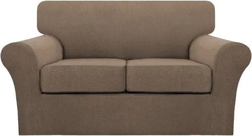 Miniatura 149 de Turquoize 2 fundas para sillas de sala de estar, funda de sofá con fundas de cojín individuales, funda de muebles para sillas (silla, beige biscotti)