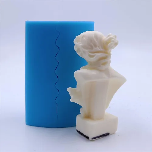 Miniatura 4 de Molde de silicona 3D con diseño de señora bonita para velas hechas a mano, moldes de cera decorada, moldes para derretimientos, resina epoxi, aroma